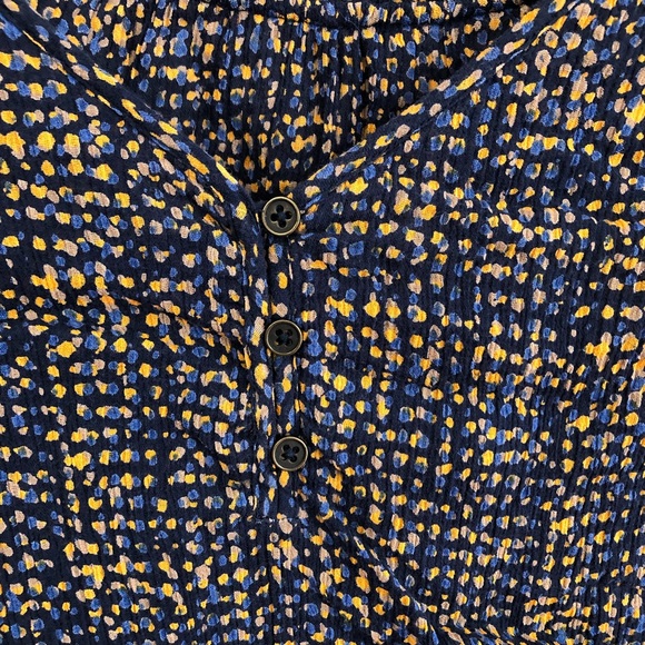 🥳HOST PICK🥳 Lucky Brand blue and gold lightweight blouse - Picture 3 of 11